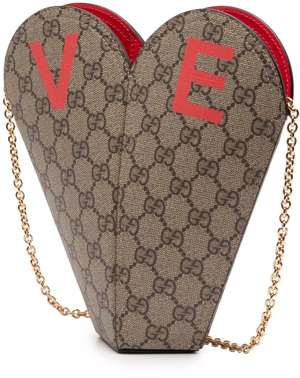 Gucci Valentines Day GG Supreme Love Heart Bag Bruin
