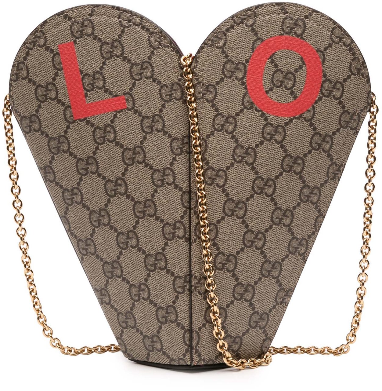 Gucci Valentines Day GG Supreme Love Heart Bag Bruin