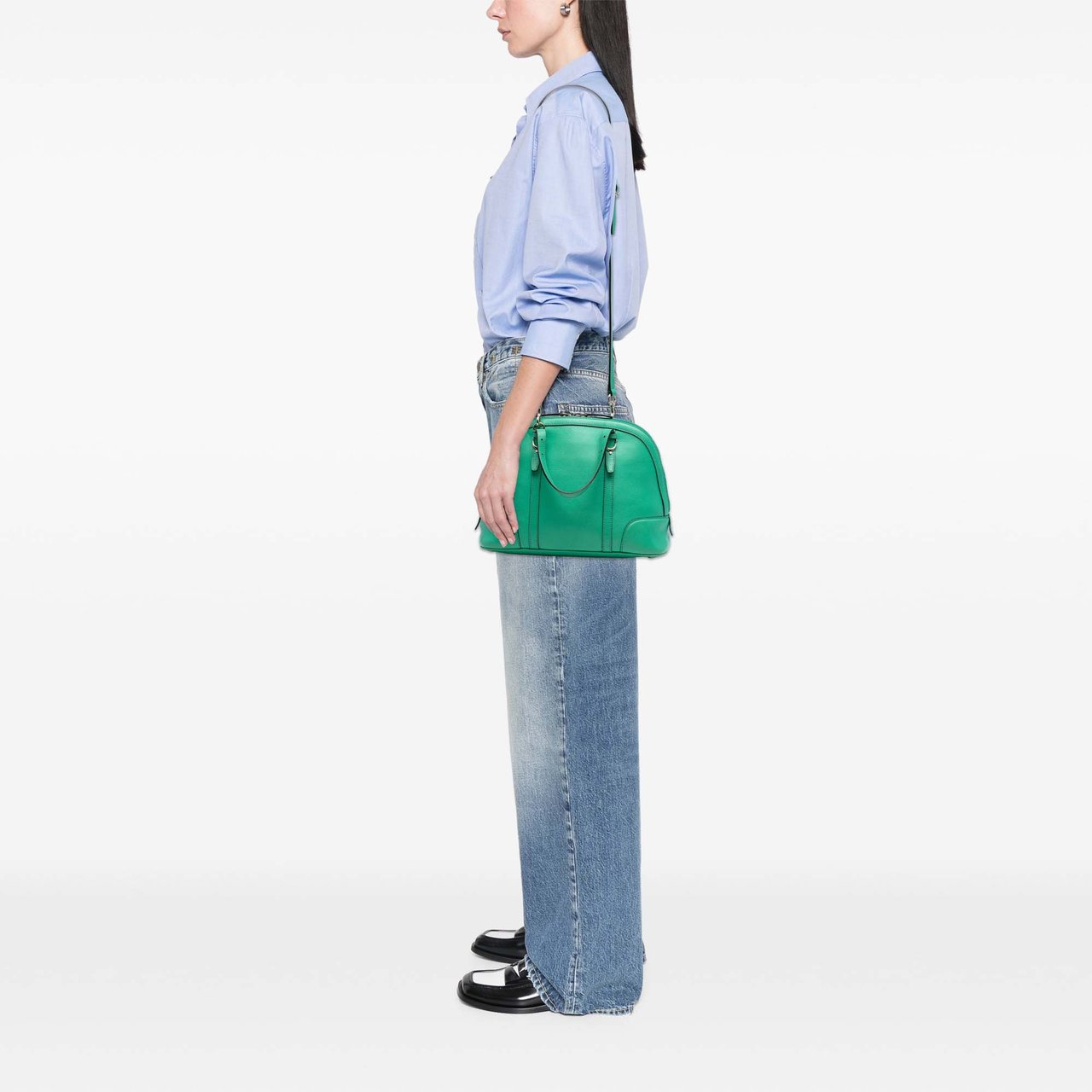Gucci Small Leather Nice Dome Satchel Groen