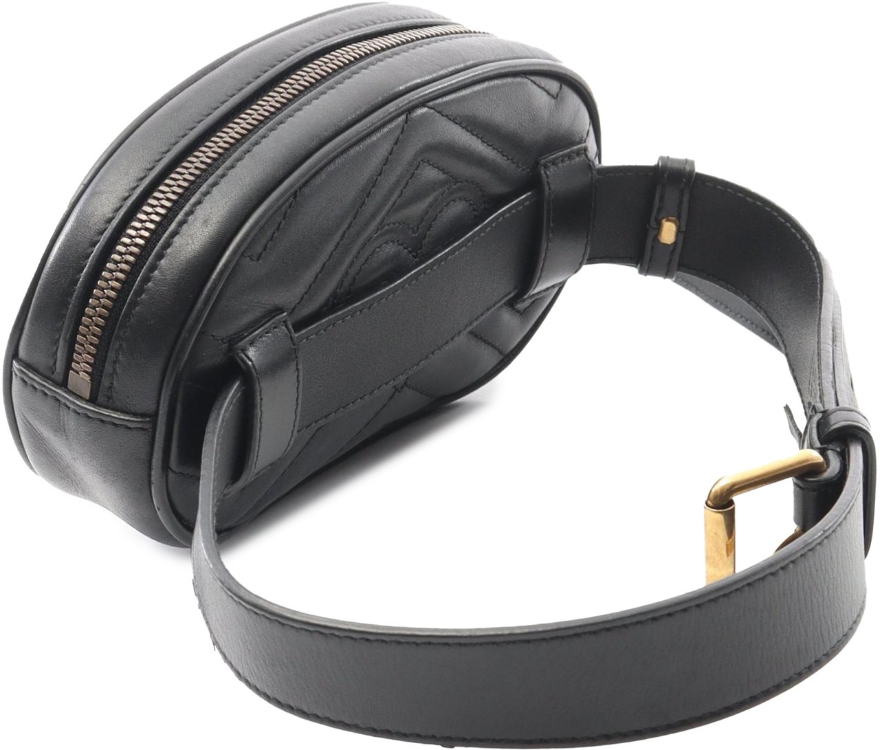 Gucci GG Marmont Matelasse Leather Belt Bag Zwart