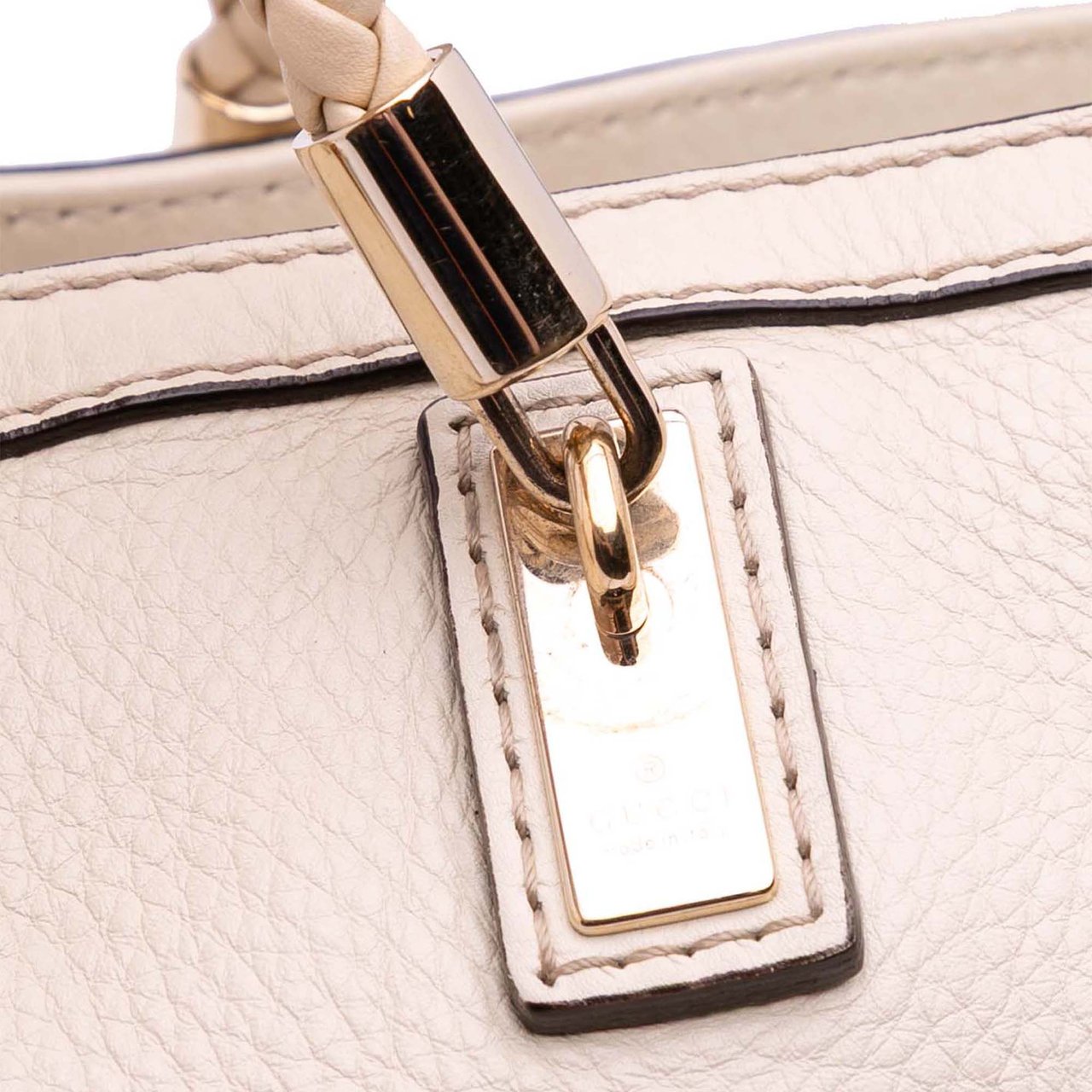 Gucci Medium Leather Bella Tote Wit