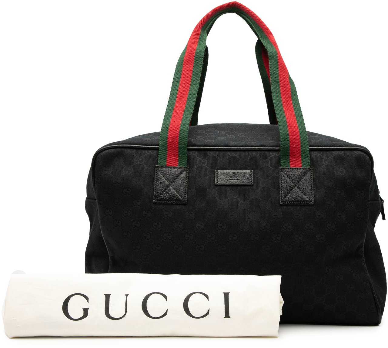 Gucci GG Canvas Web Travel Bag Zwart