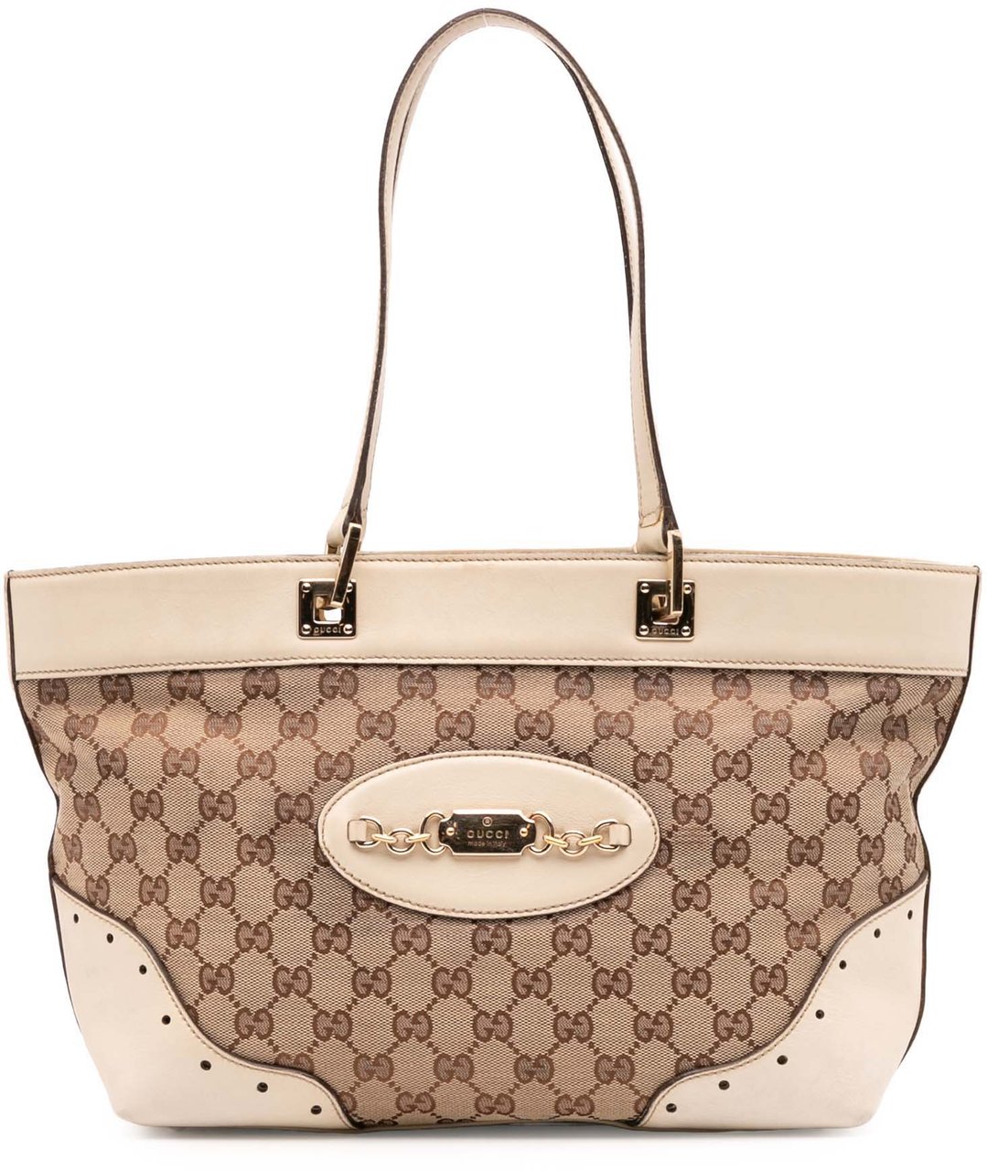 Gucci GG Canvas Punch Tote Bruin