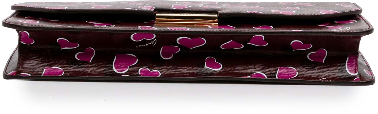 Gucci Leather Heartbeat Clutch Rood