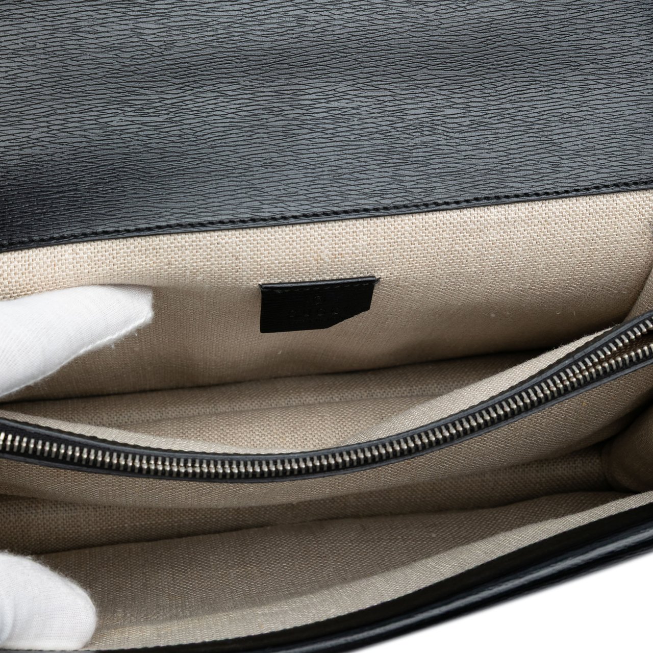 Gucci Medium Leather Tropical Print Dionysus Shoulder Bag Zwart