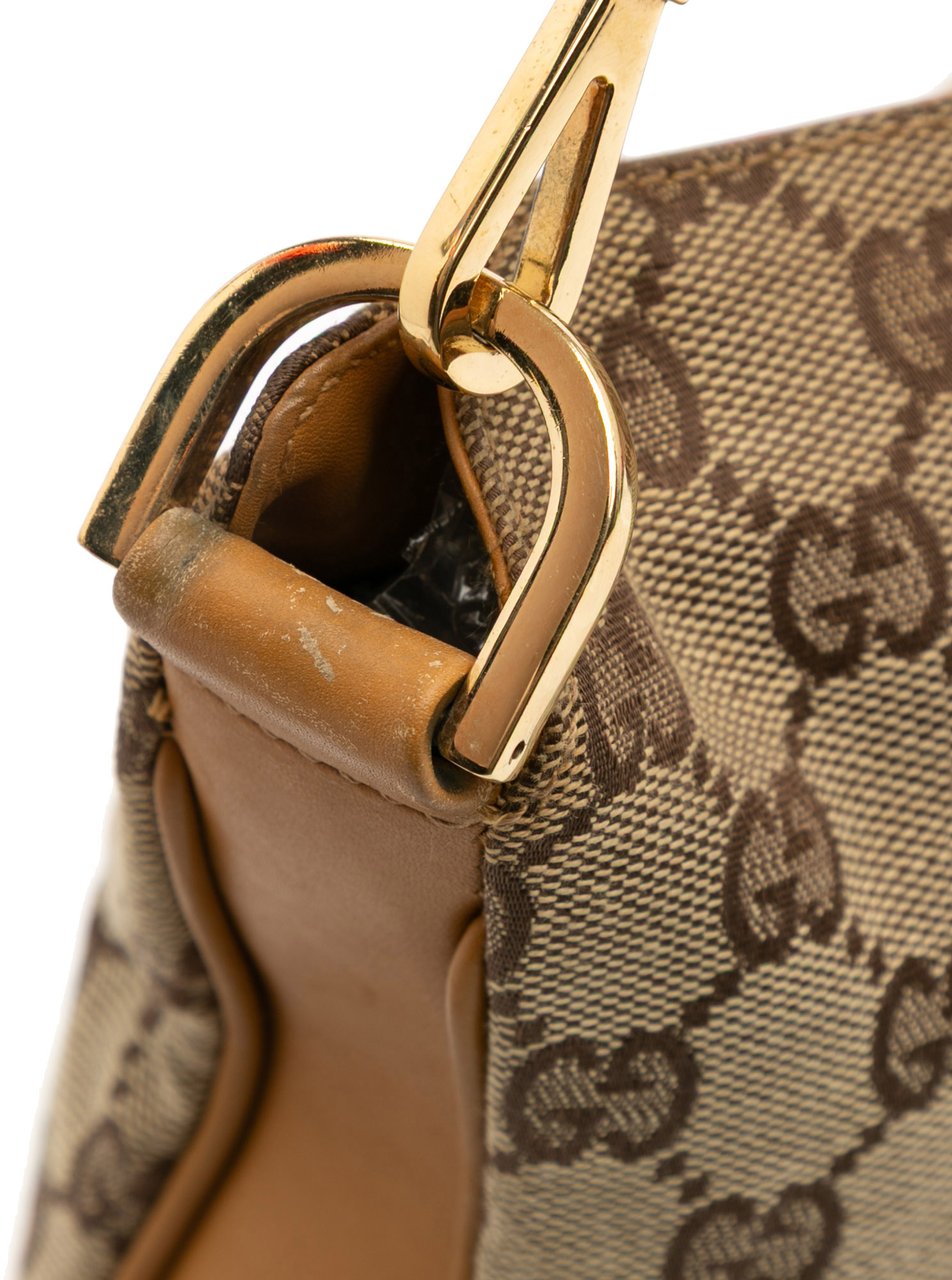 Gucci GG Canvas Bamboo Web Satchel Bruin