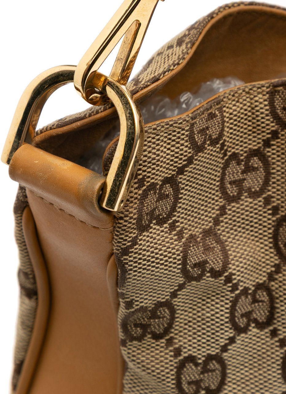 Gucci GG Canvas Bamboo Web Satchel Bruin
