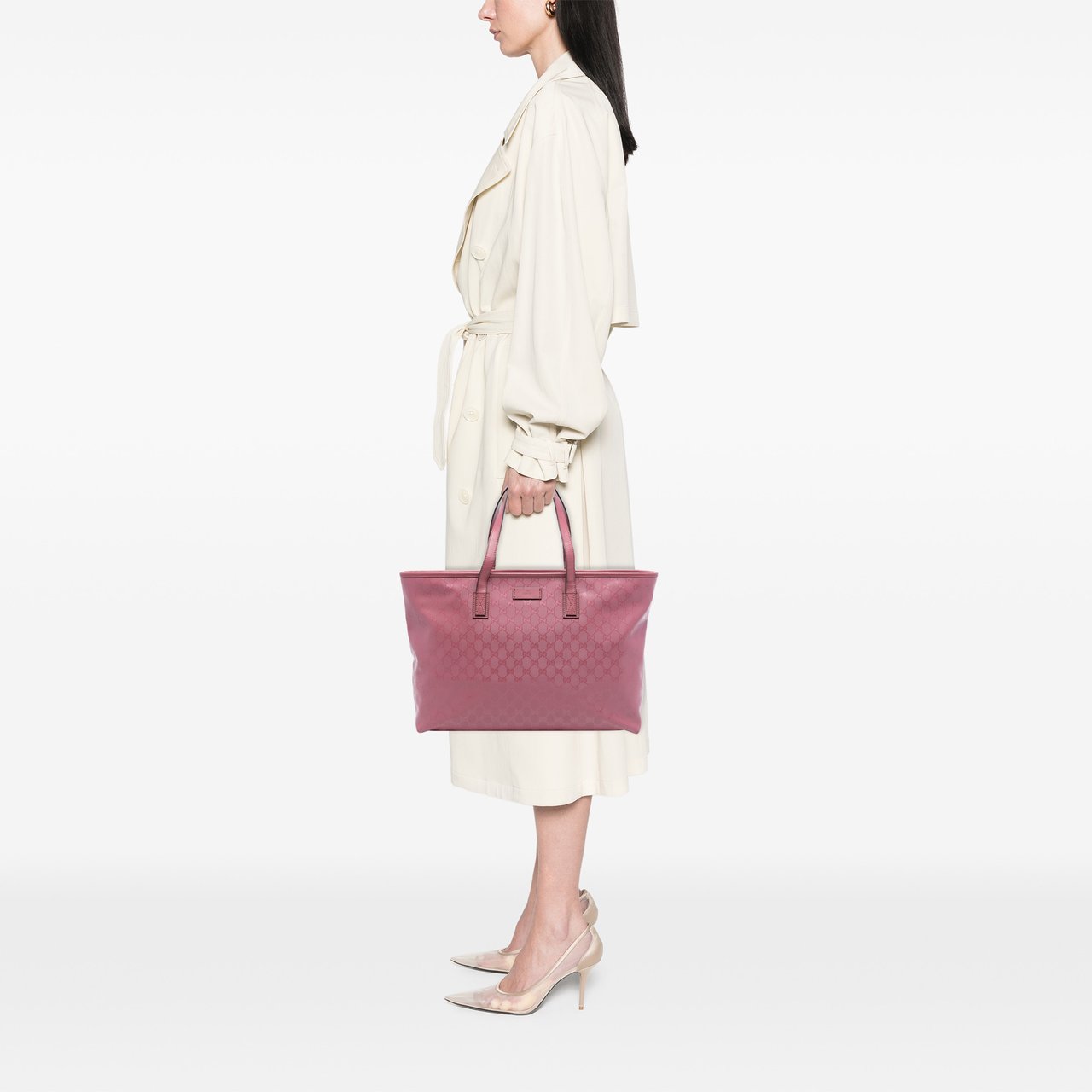 Gucci Large GG Imprime Tote Roze