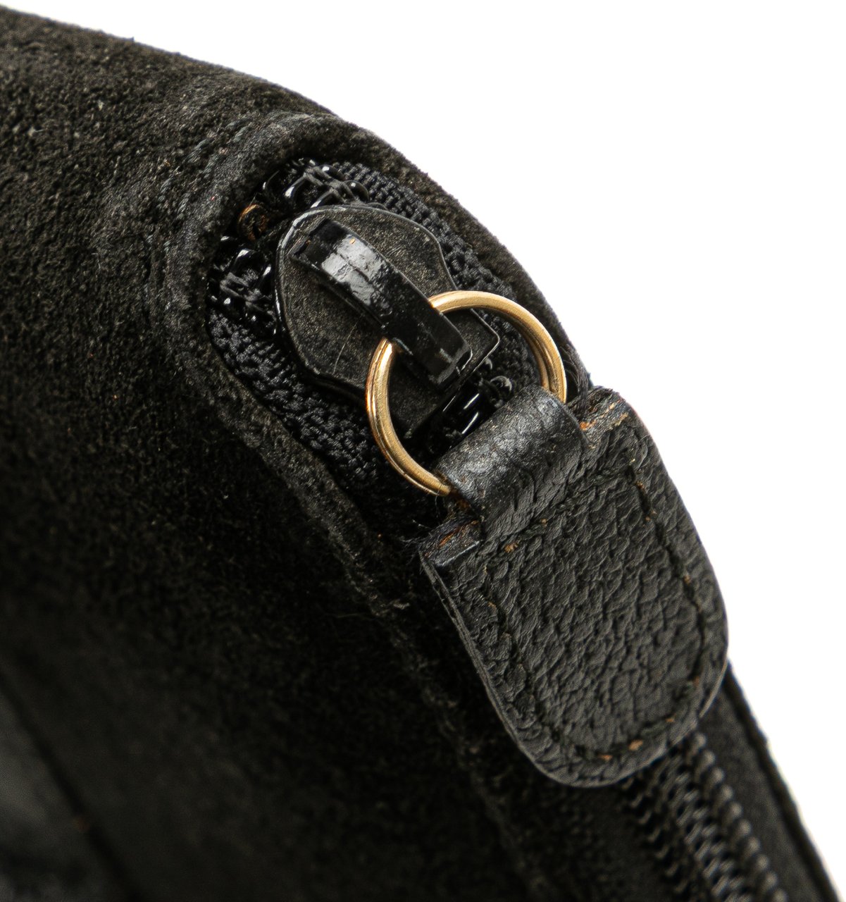 Gucci Suede Bamboo Wallet On Strap Zwart