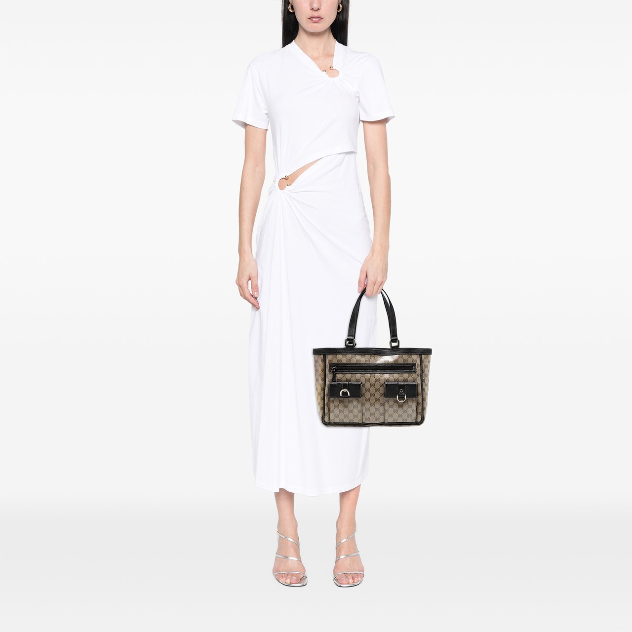 Gucci GG Crystal Abbey D Ring Tote Bruin