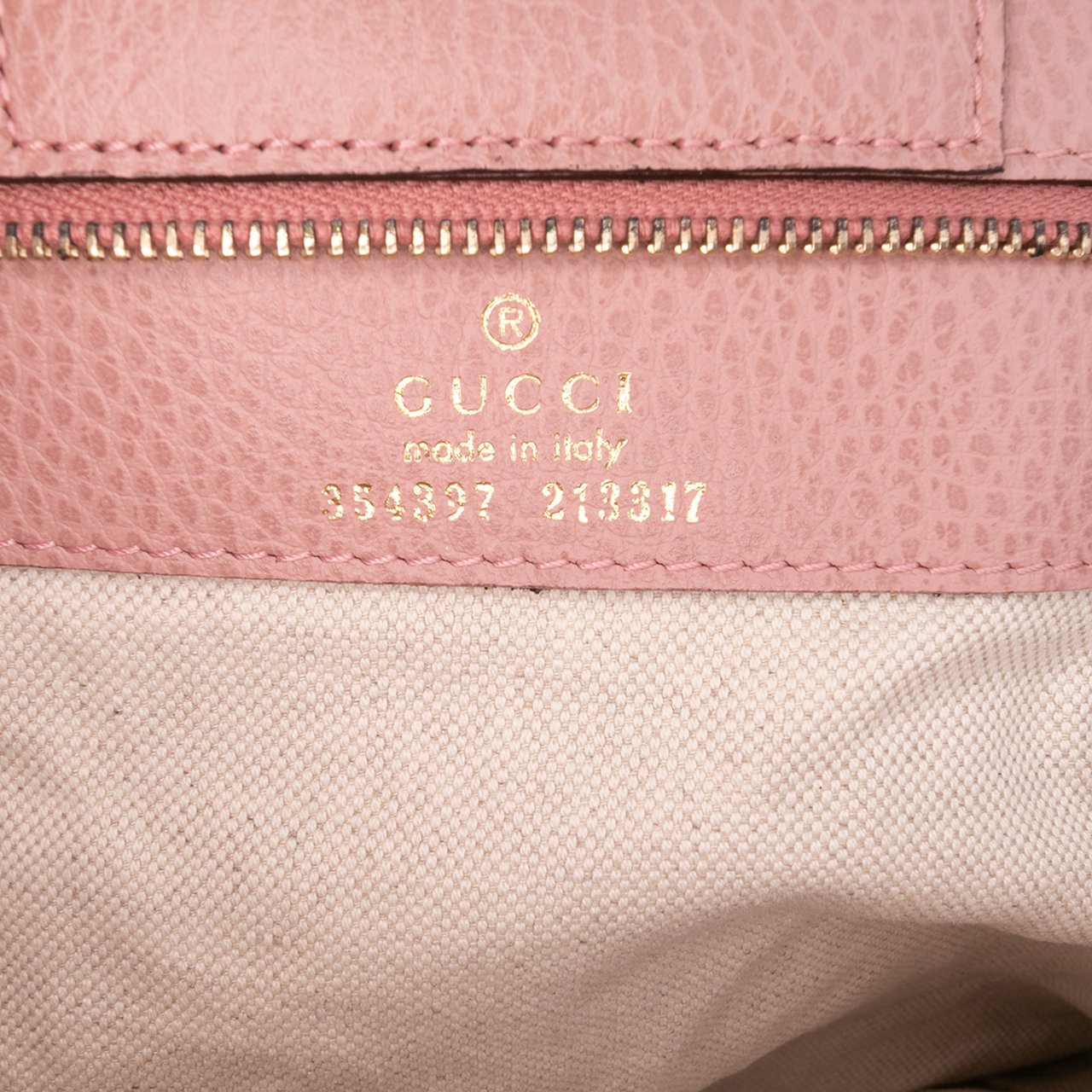 Gucci Medium Leather Swing Tote Roze