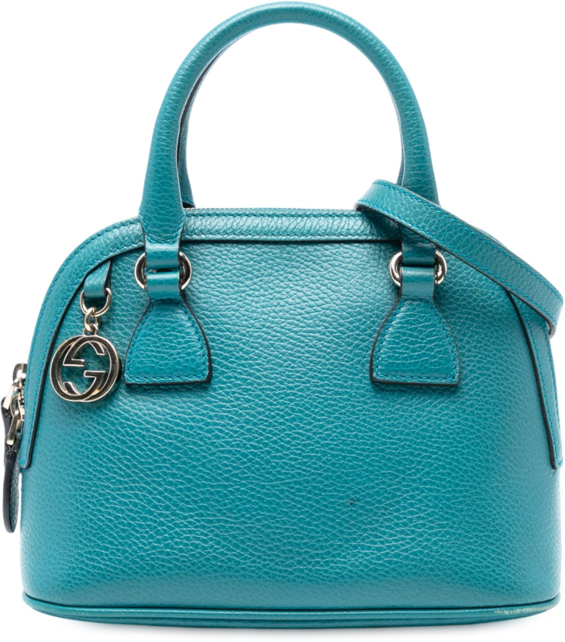Gucci Mini Leather GG Charm Dome Satchel Blauw
