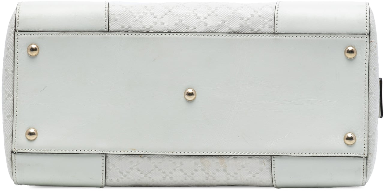 Gucci Medium Diamante Leather Boston Bag Wit