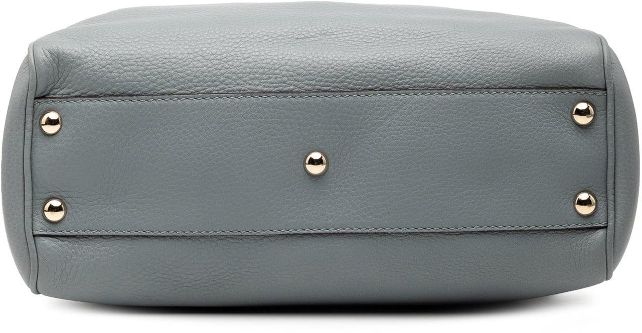 Gucci Small Calfskin Bamboo Shopper Satchel Blauw