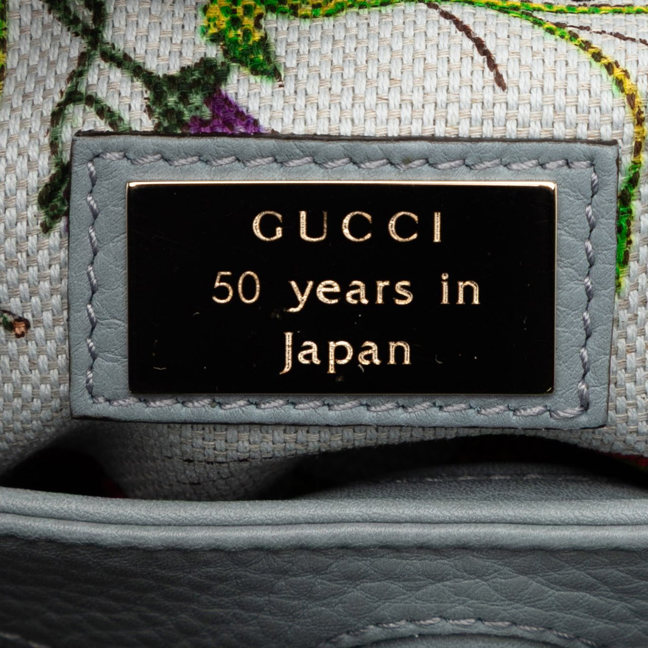 Gucci Small Calfskin Bamboo Shopper Satchel Blauw