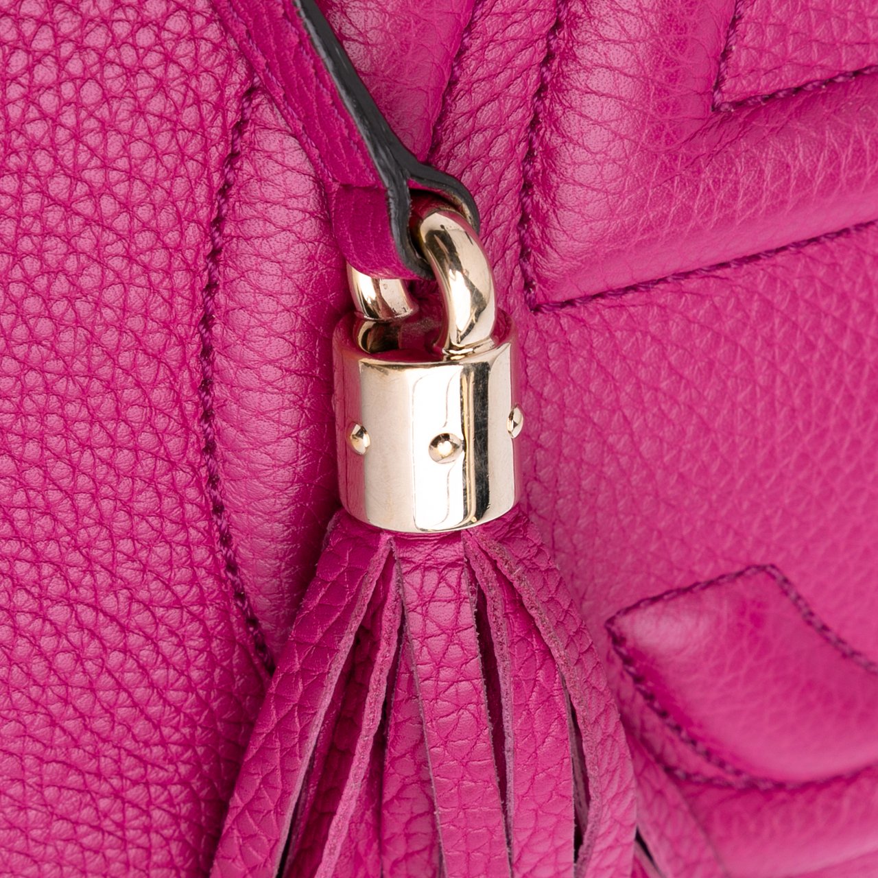 Gucci Medium Leather Soho Chain Tote Paars