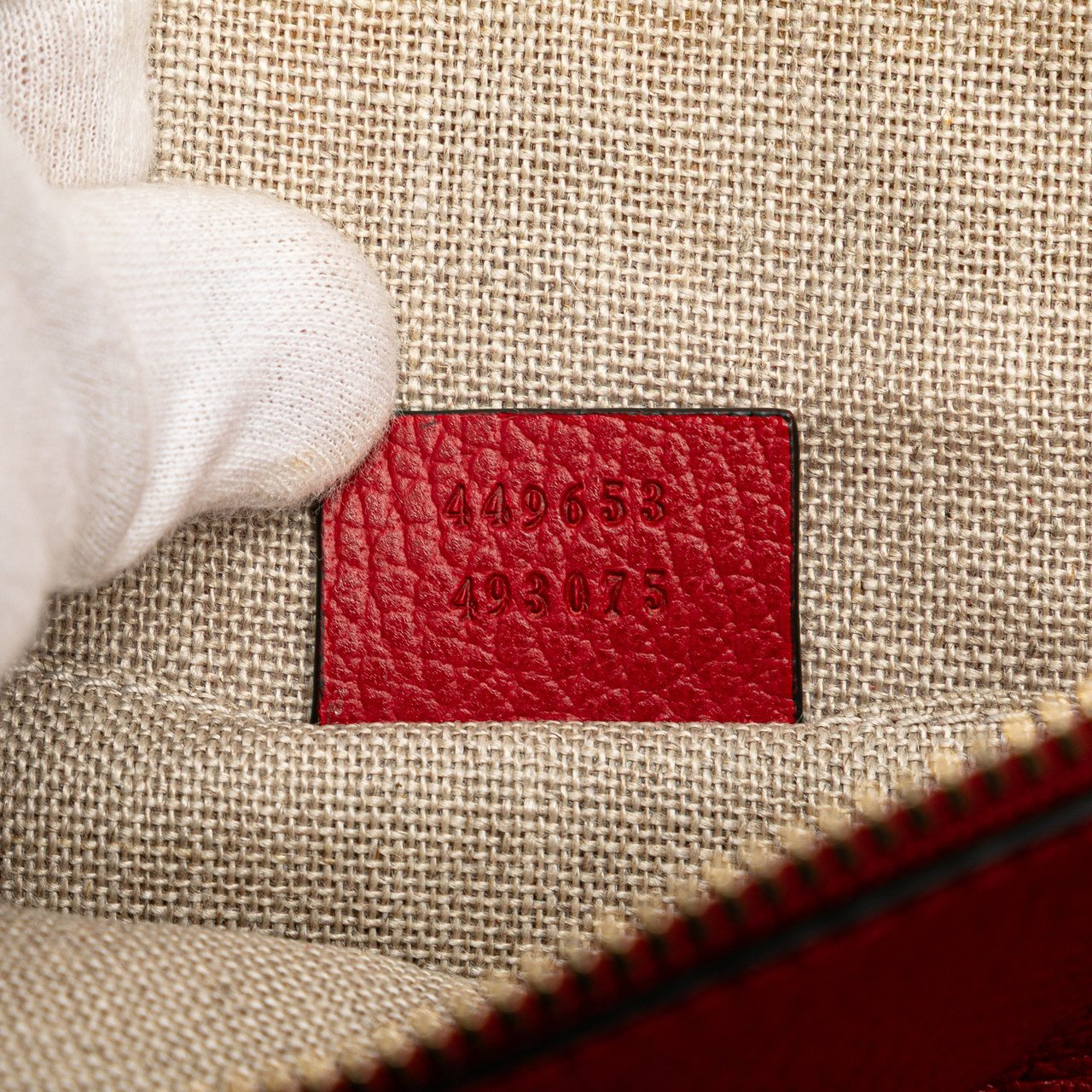 Gucci Calfskin Bamboo Tassel Clutch Rood