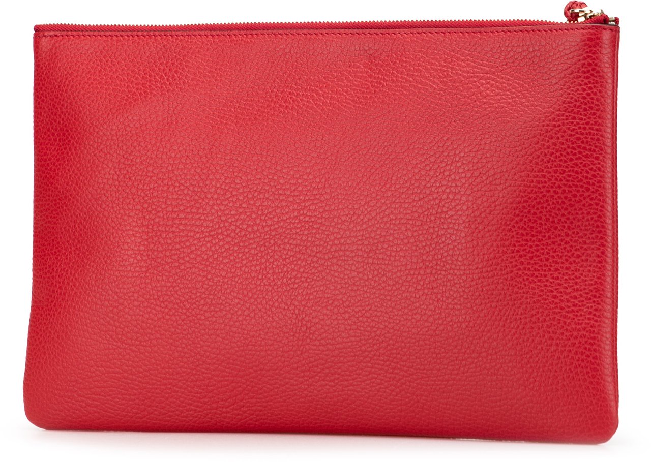 Gucci Calfskin Bamboo Tassel Clutch Rood