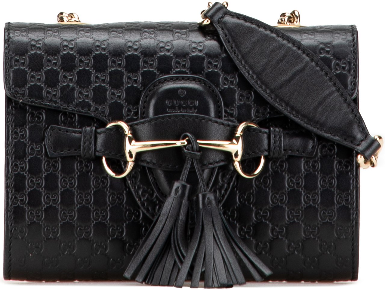 Gucci Mini Microguccissima Emily Crossbody Zwart