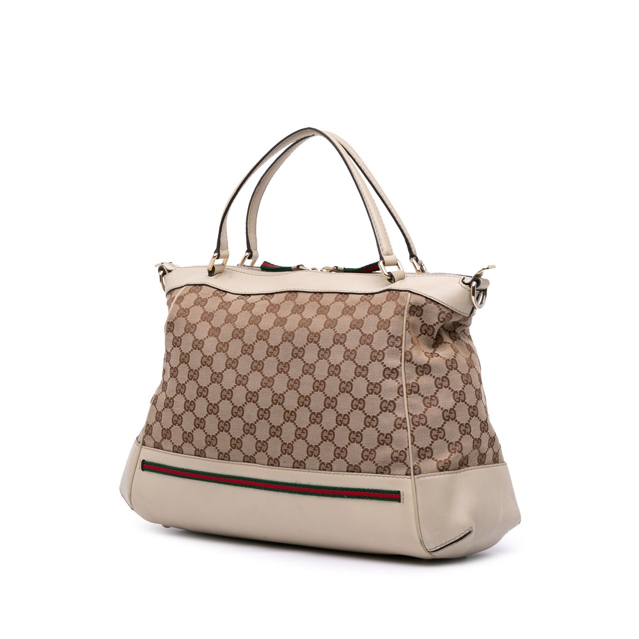 Gucci GG Canvas Web Mayfair Satchel Bruin