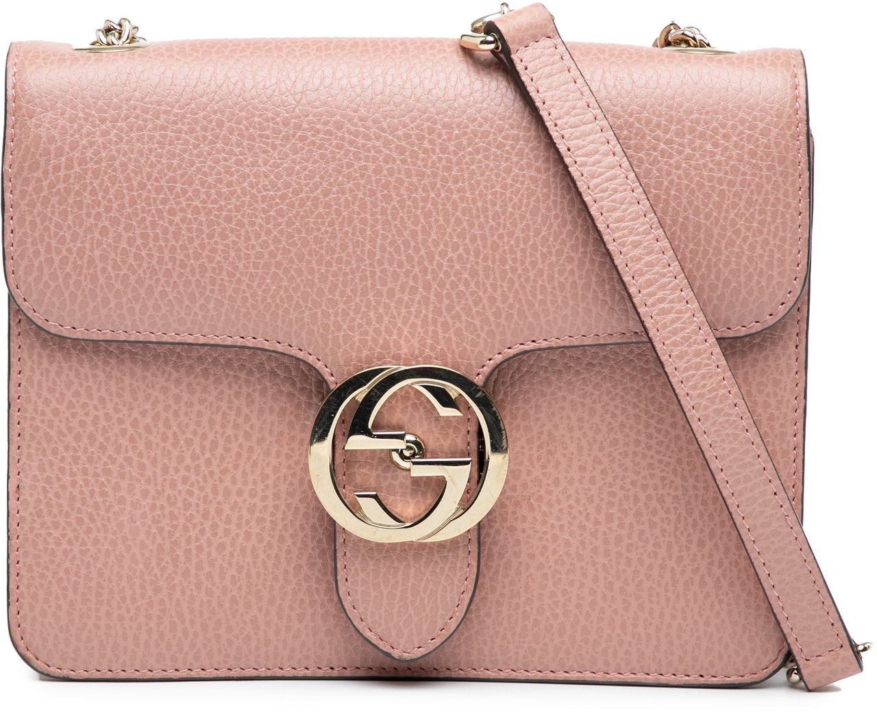 Gucci Small Dollar Calfskin Interlocking G Crossbody Roze