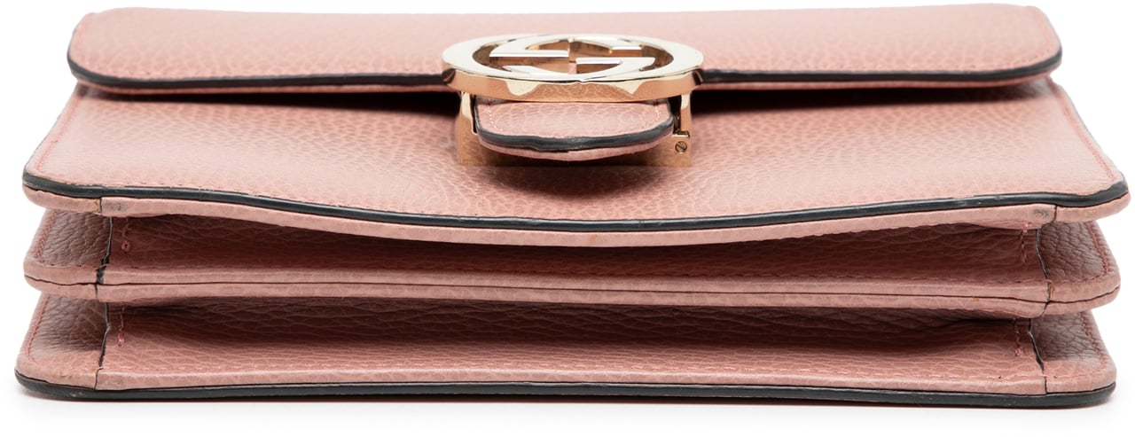 Gucci Small Dollar Calfskin Interlocking G Crossbody Roze