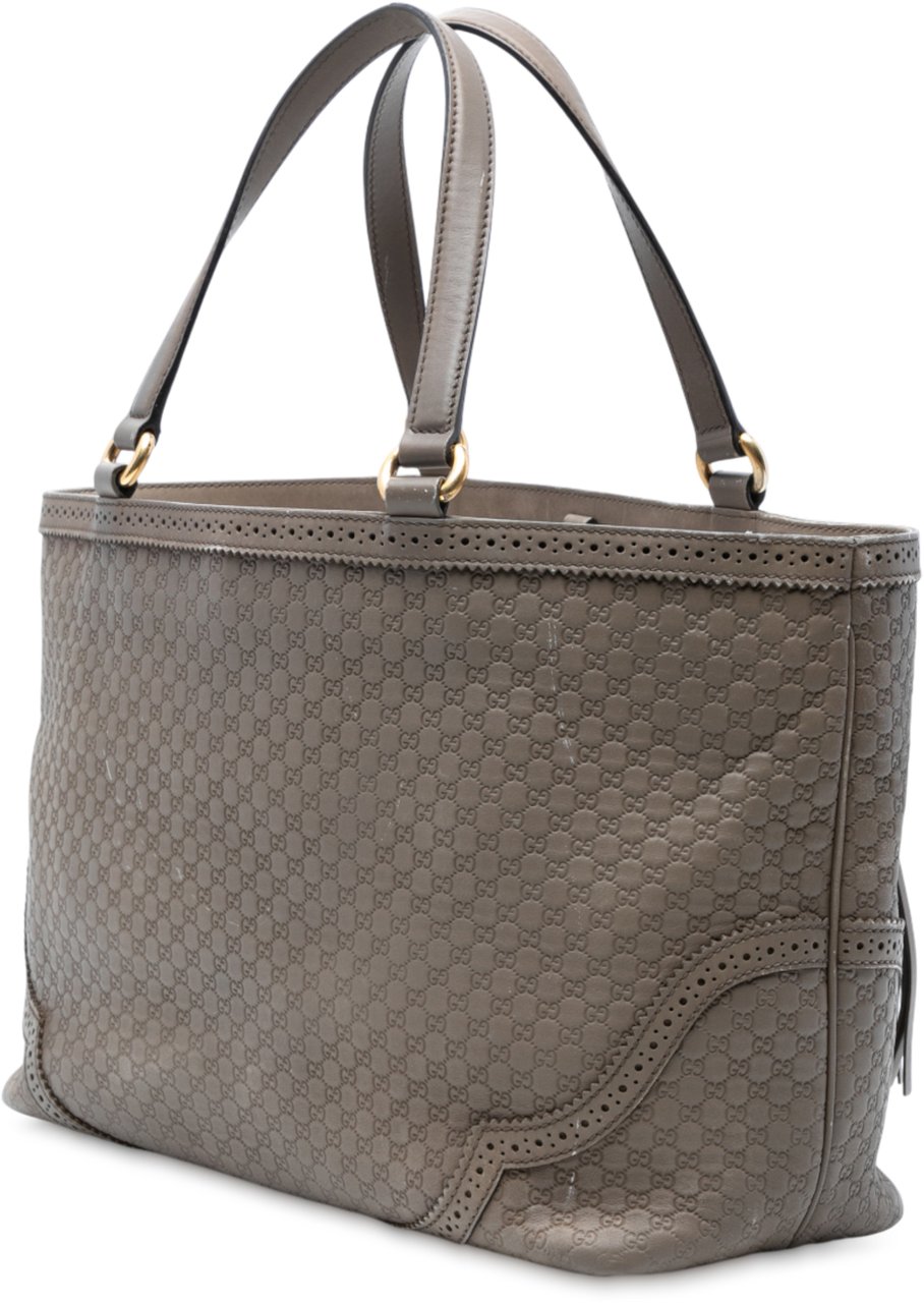 Gucci Large Microguccissima Brogue Duilio Tote Bruin