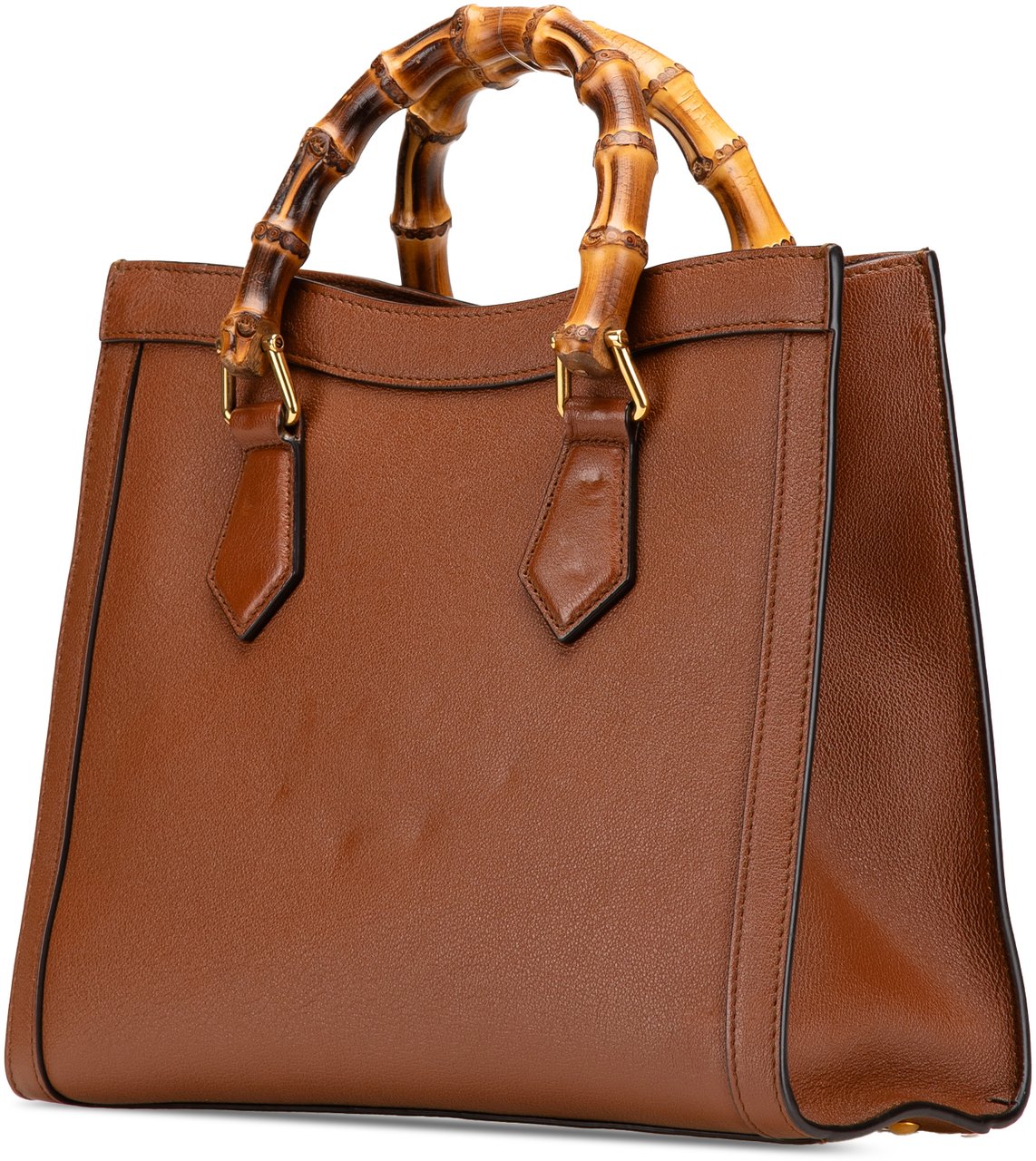 Gucci Small Leather Bamboo Diana Satchel Bruin