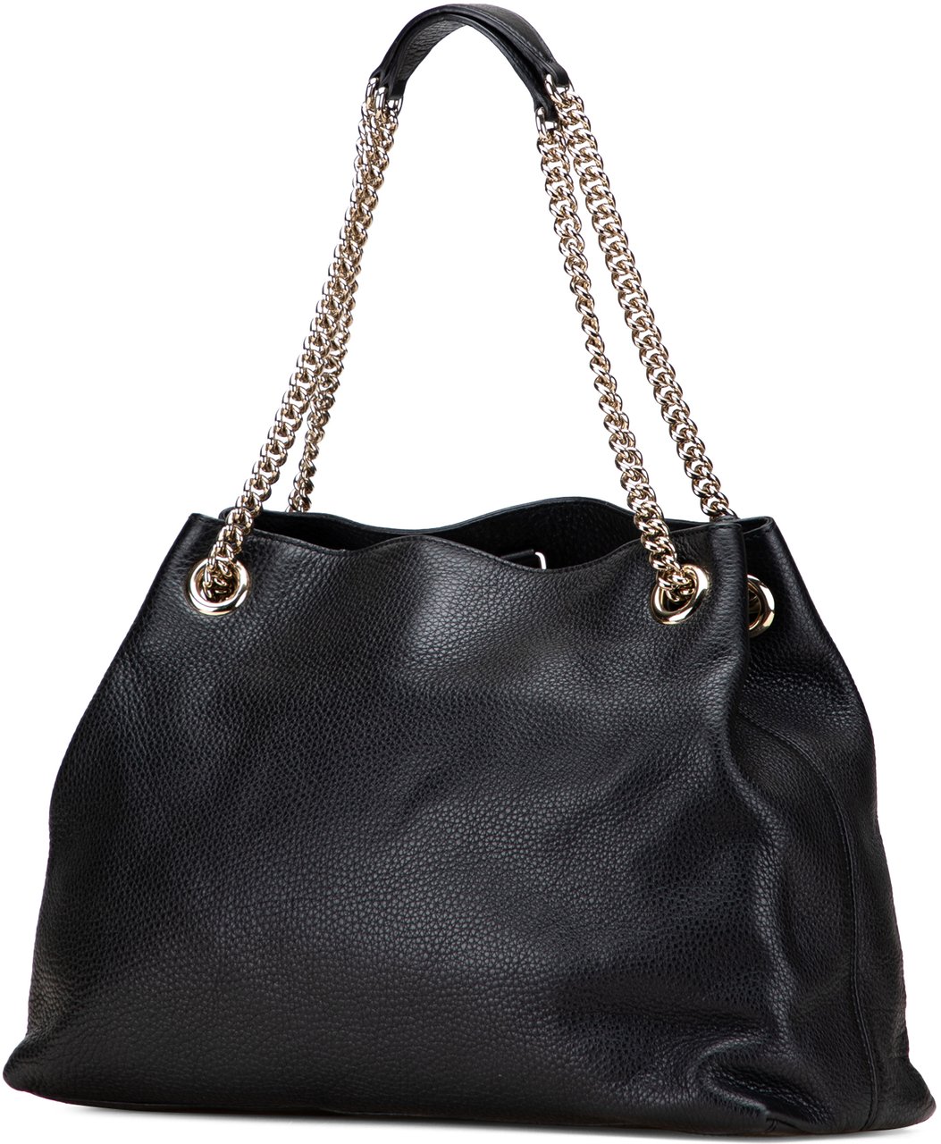 Gucci Medium Leather Soho Chain Tote Zwart