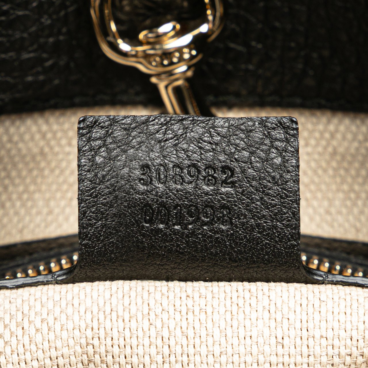 Gucci Medium Leather Soho Chain Tote Zwart