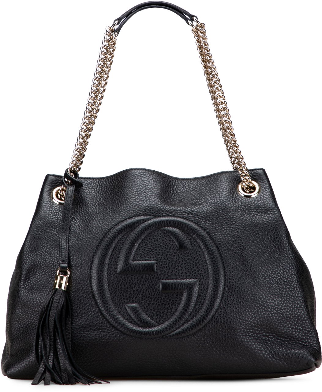 Gucci Medium Leather Soho Chain Tote Zwart