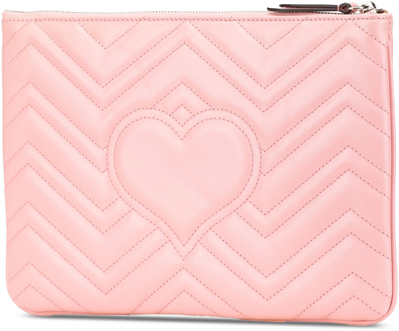 Gucci GG Marmont Matelasse Leather Clutch Roze