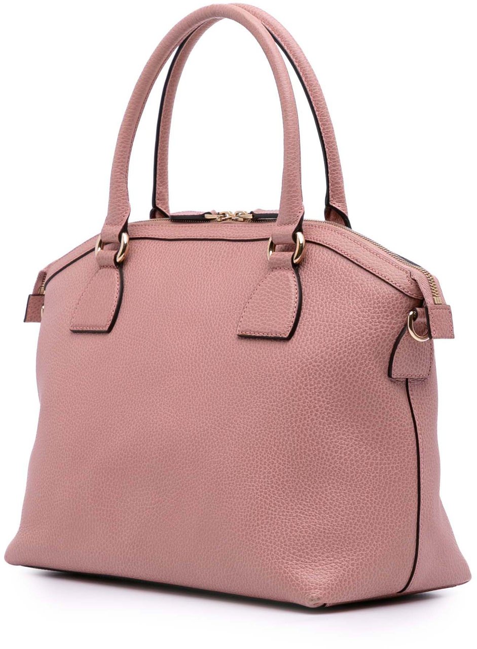 Gucci Medium Leather GG Charm Dome Satchel Roze