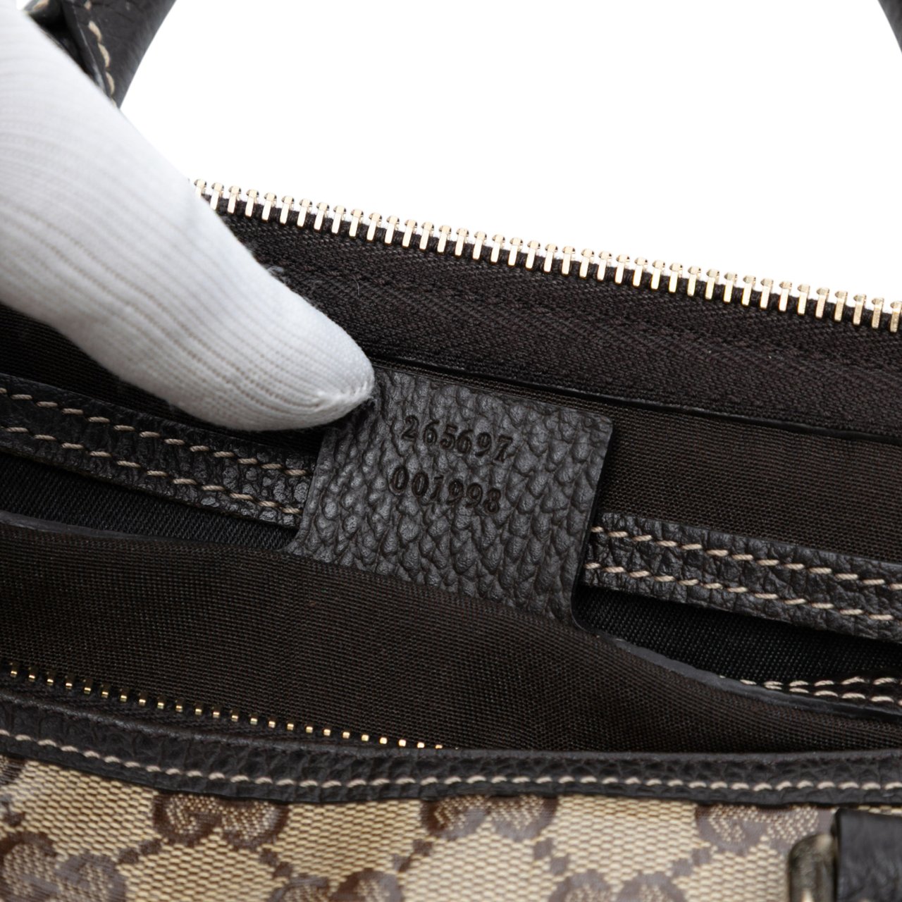 Gucci Medium GG Crystal Joy Boston Bag Bruin