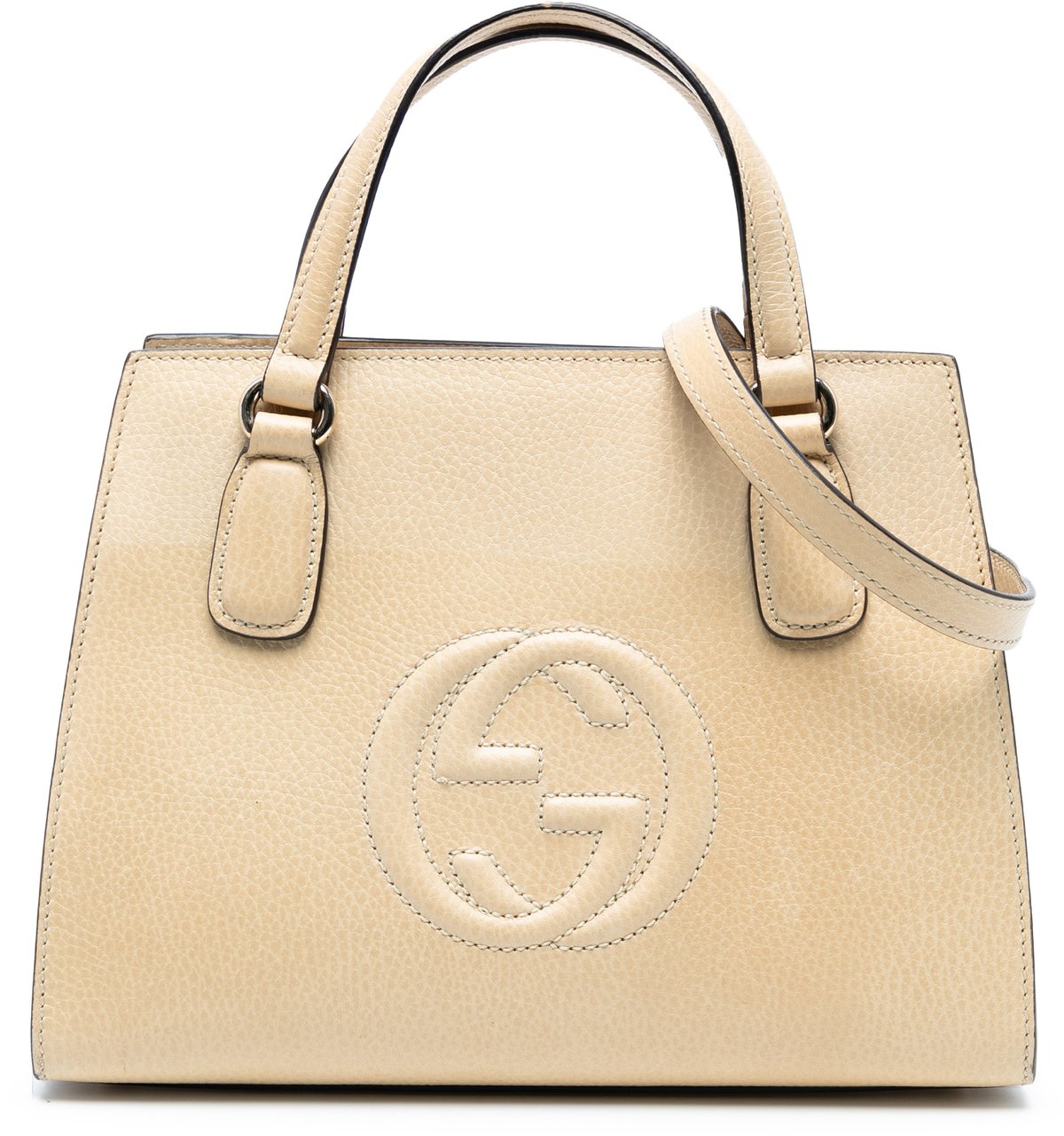 Gucci Medium Dollar Calf Soho Top Handle Convertible Tote Bruin