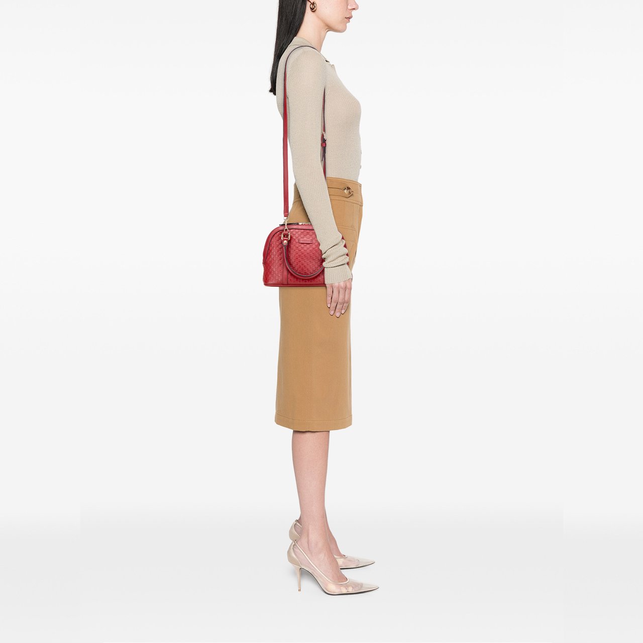 Gucci Mini Microguccissima Dome Satchel Rood