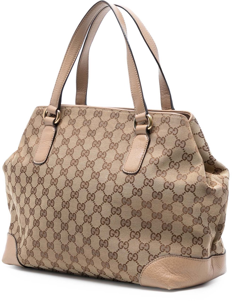 Gucci Medium GG Canvas Web Dressage Tote Bruin