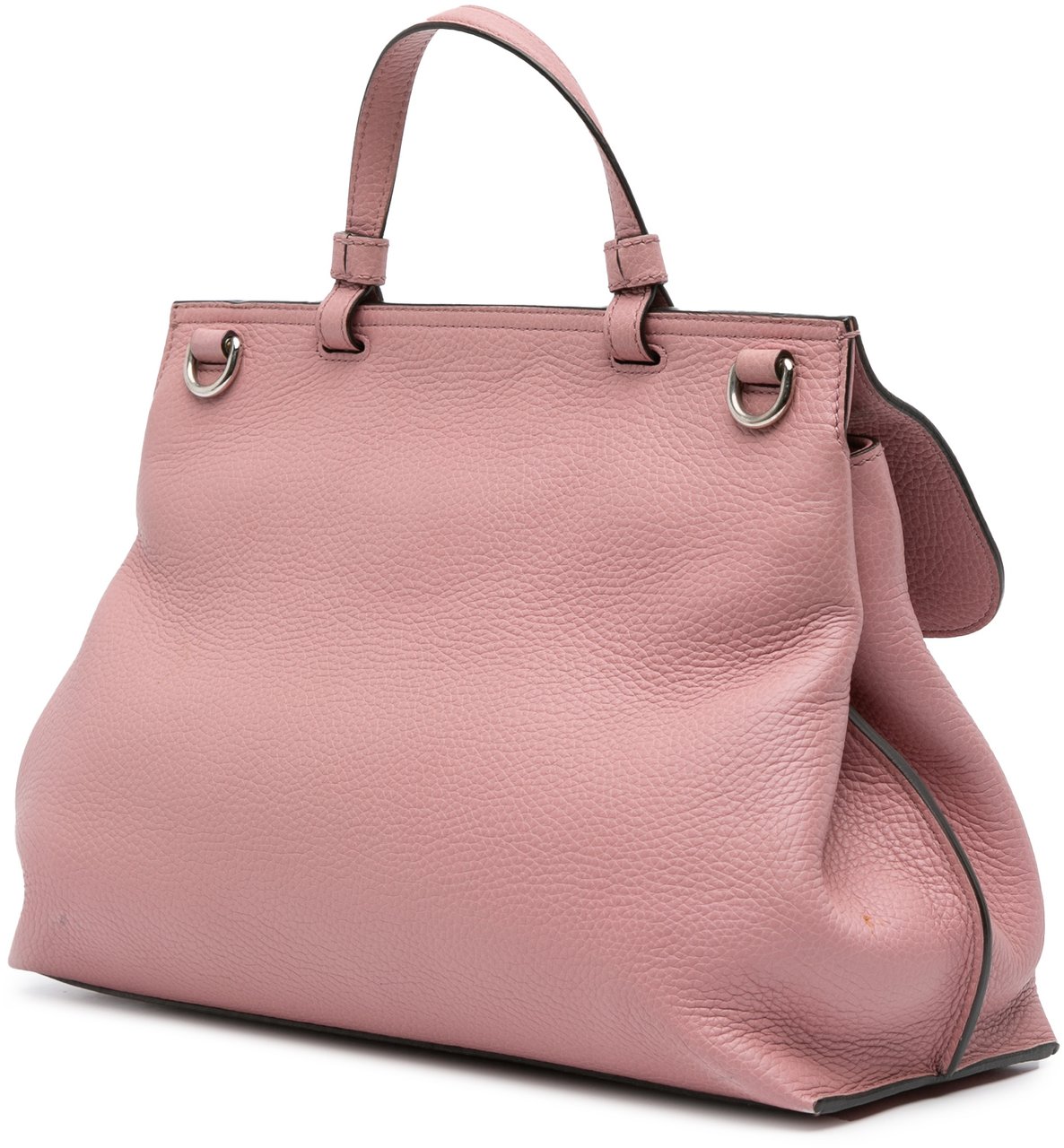 Gucci Medium Leather Bamboo Daily Satchel Roze