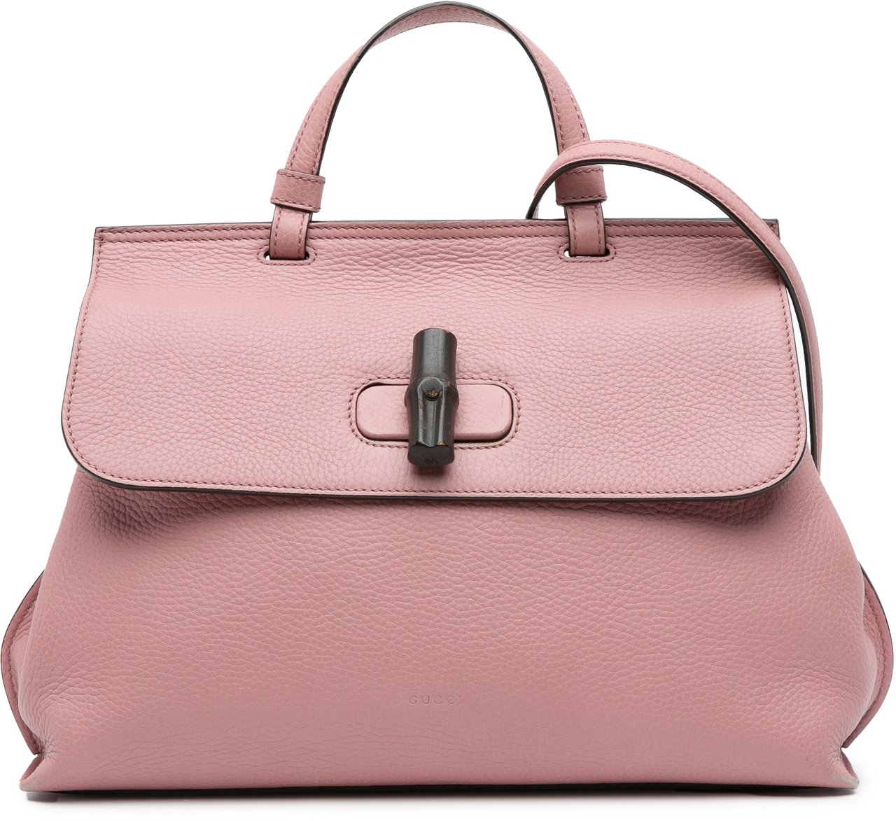 Gucci Medium Leather Bamboo Daily Satchel Roze