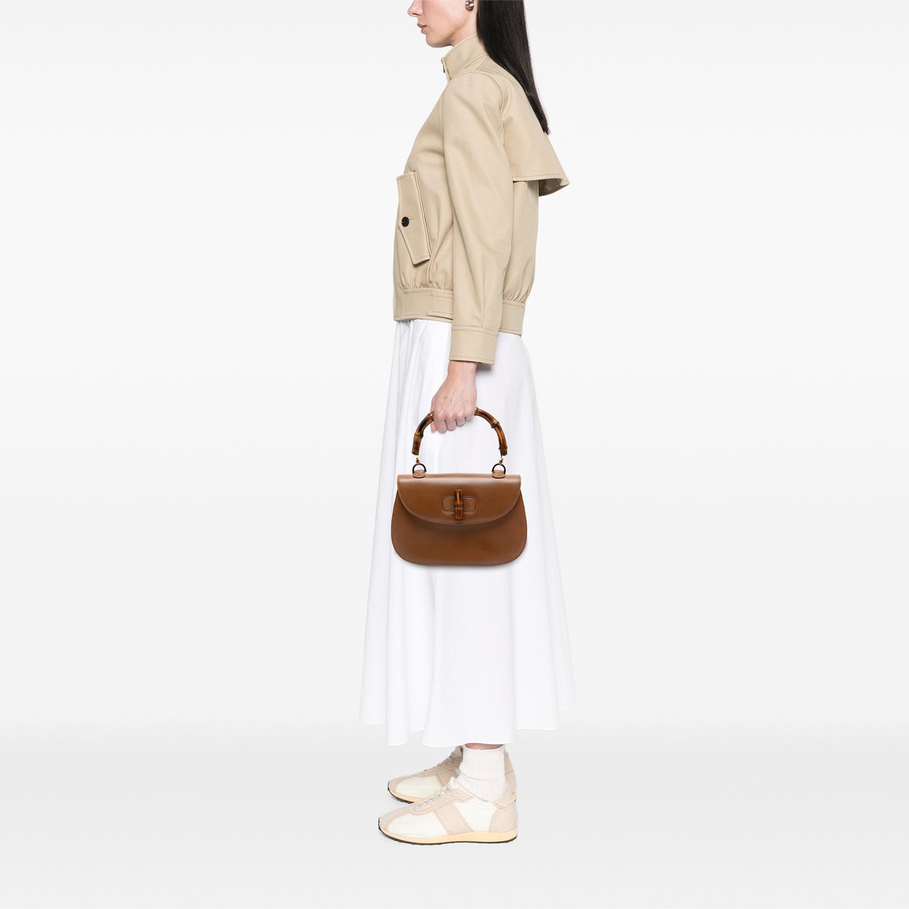 Gucci Calfskin Bamboo Night Bruin