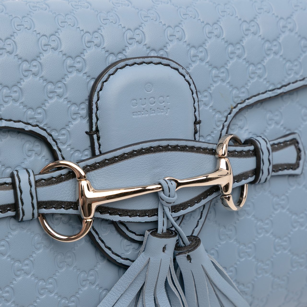 Gucci Mini Microguccissima Emily Crossbody Blauw
