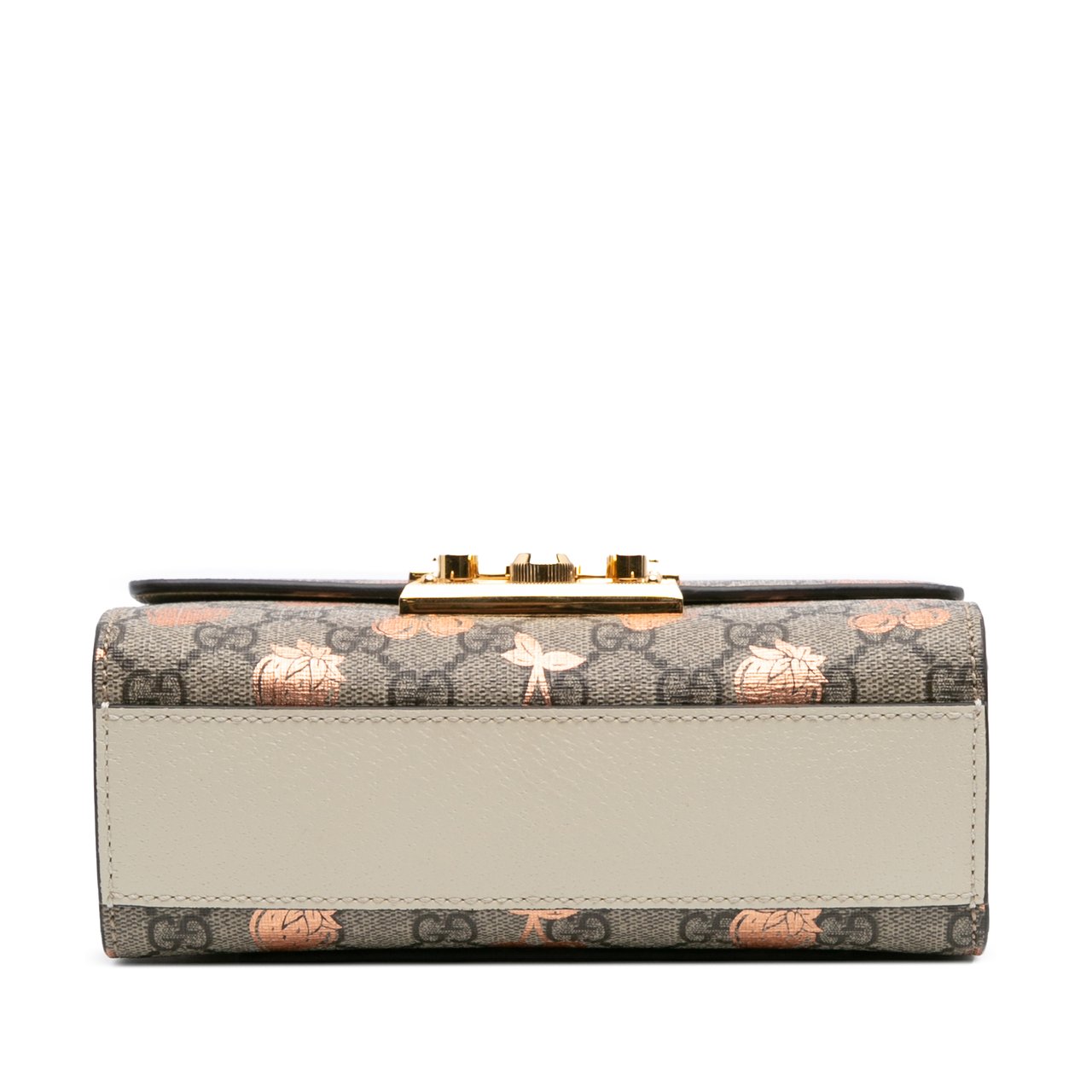 Gucci Small GG Supreme Berry Padlock Crossbody Bruin