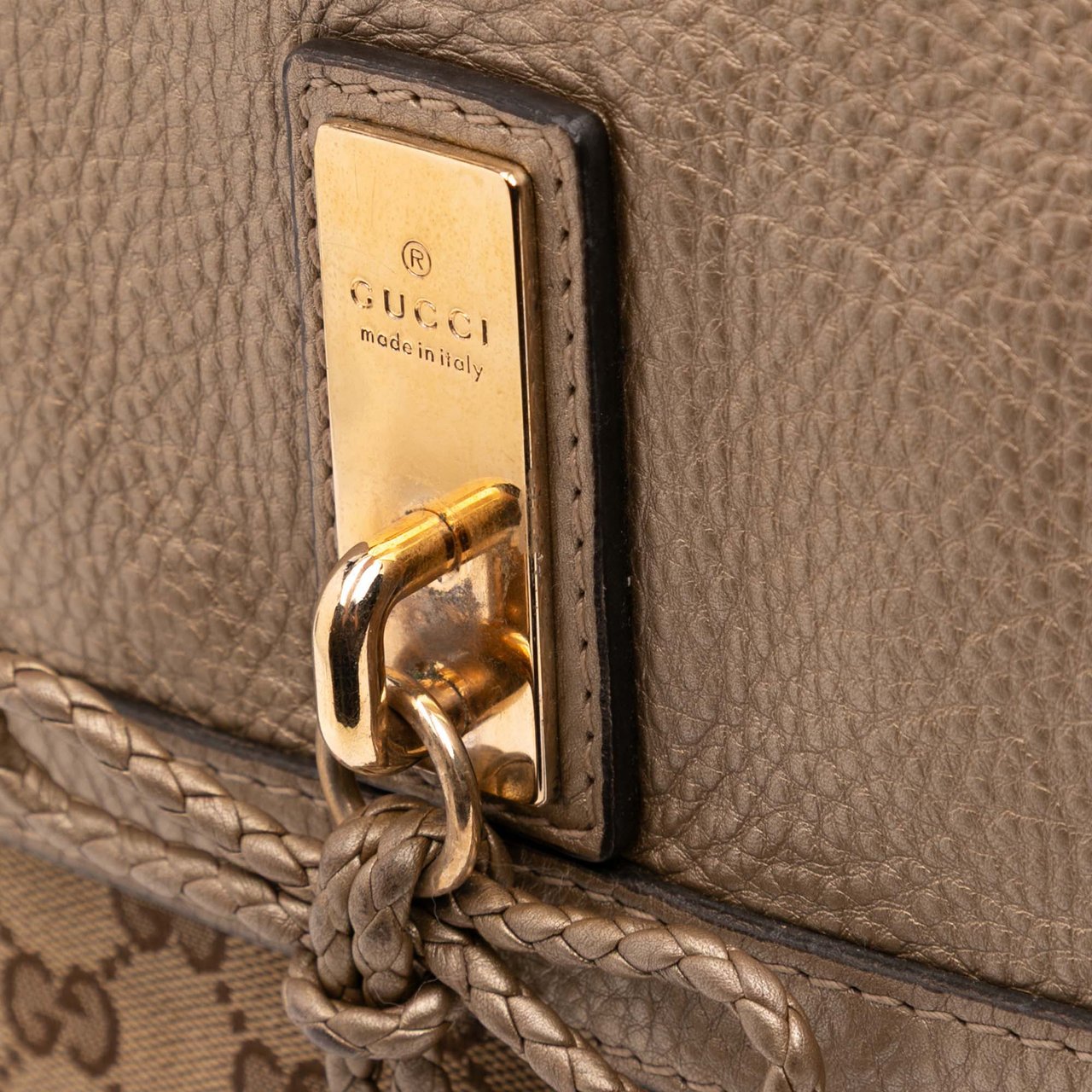 Gucci GG Canvas Bella Flap Satchel Bruin