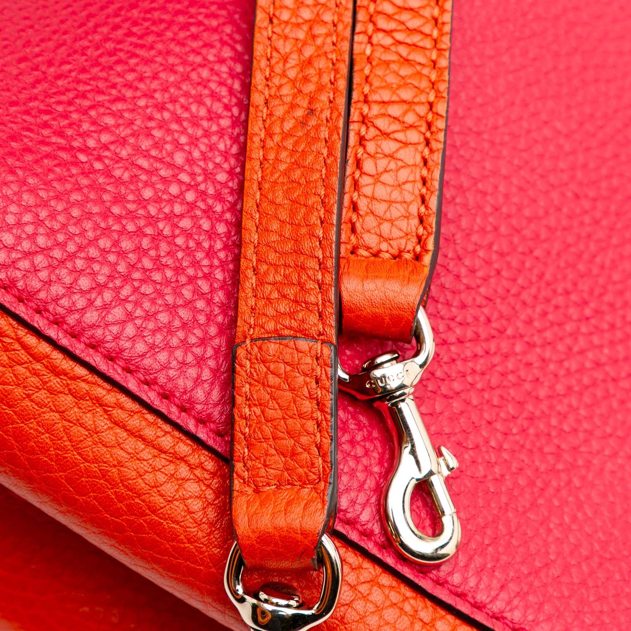 Gucci Mini Bicolor Calfskin Bamboo Shopper Satchel Roze