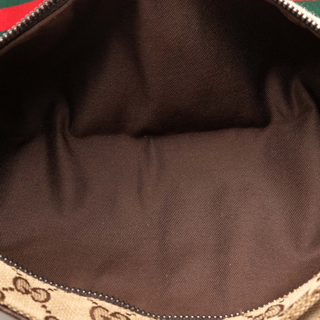 Gucci GG Canvas Web Double Pocket Belt Bag Bruin