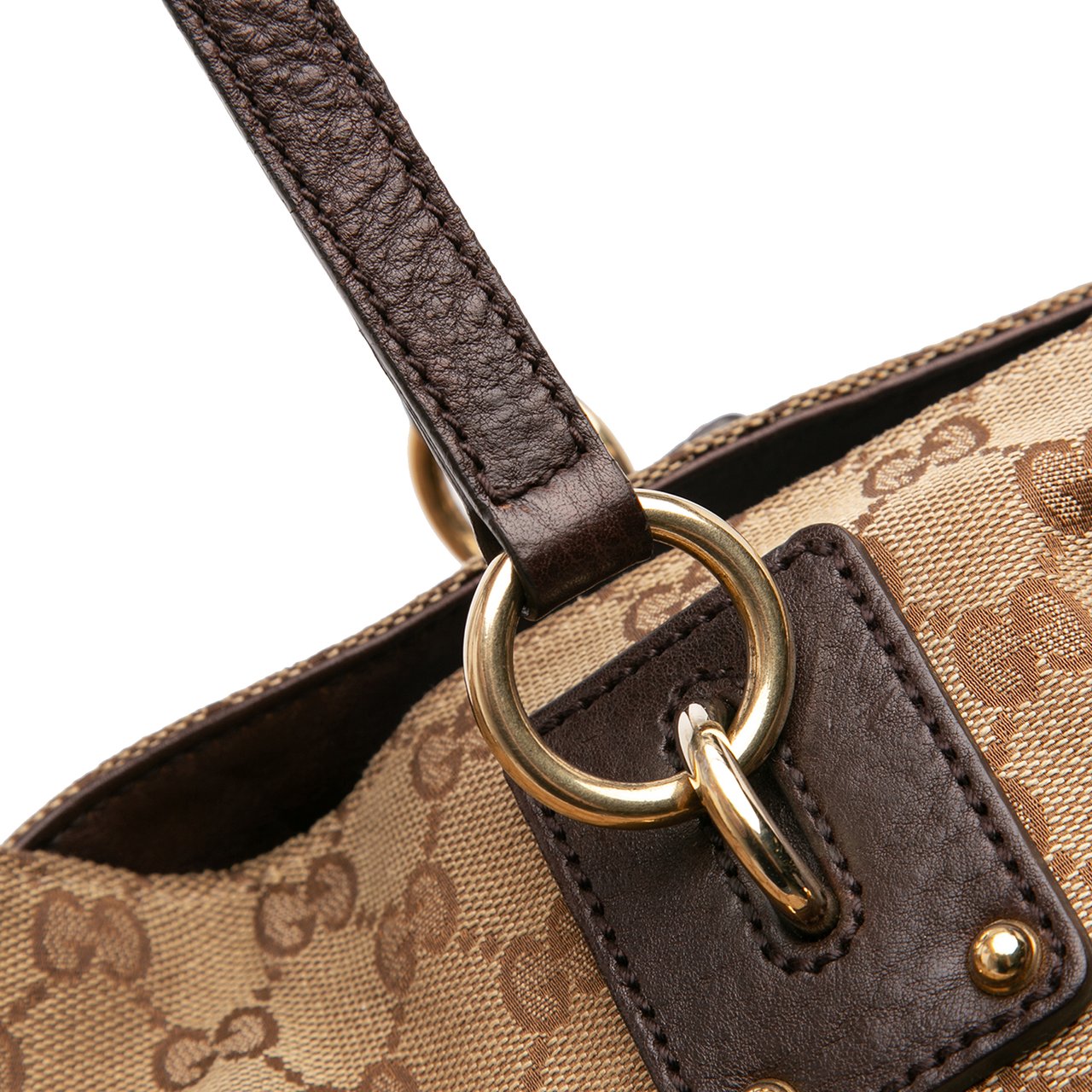 Gucci Large GG Canvas GG Charm Tote Bruin