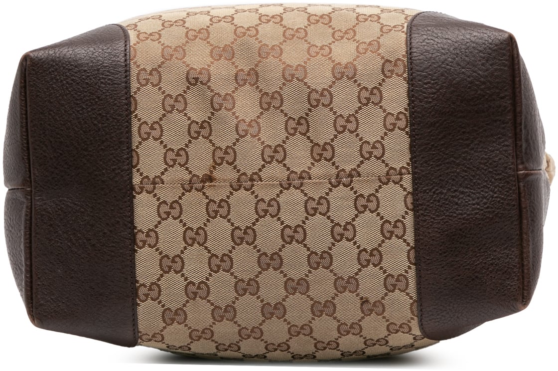 Gucci Large GG Canvas GG Charm Tote Bruin