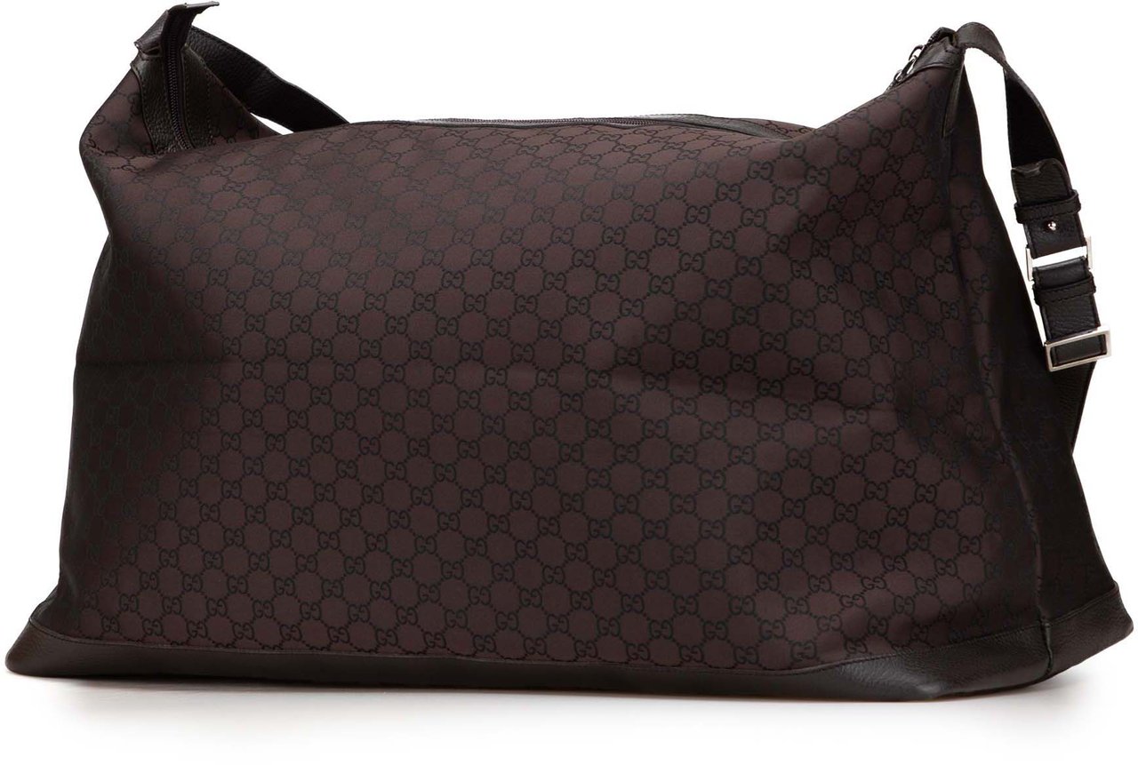 Gucci XL GG Nylon Travel Bag Bruin