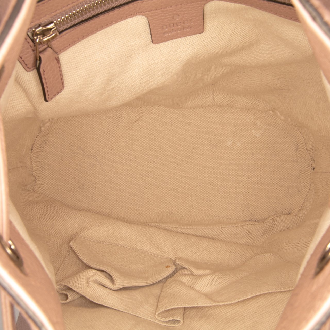 Gucci Small Pebbled Calfskin Soho Drawstring Backpack Bruin