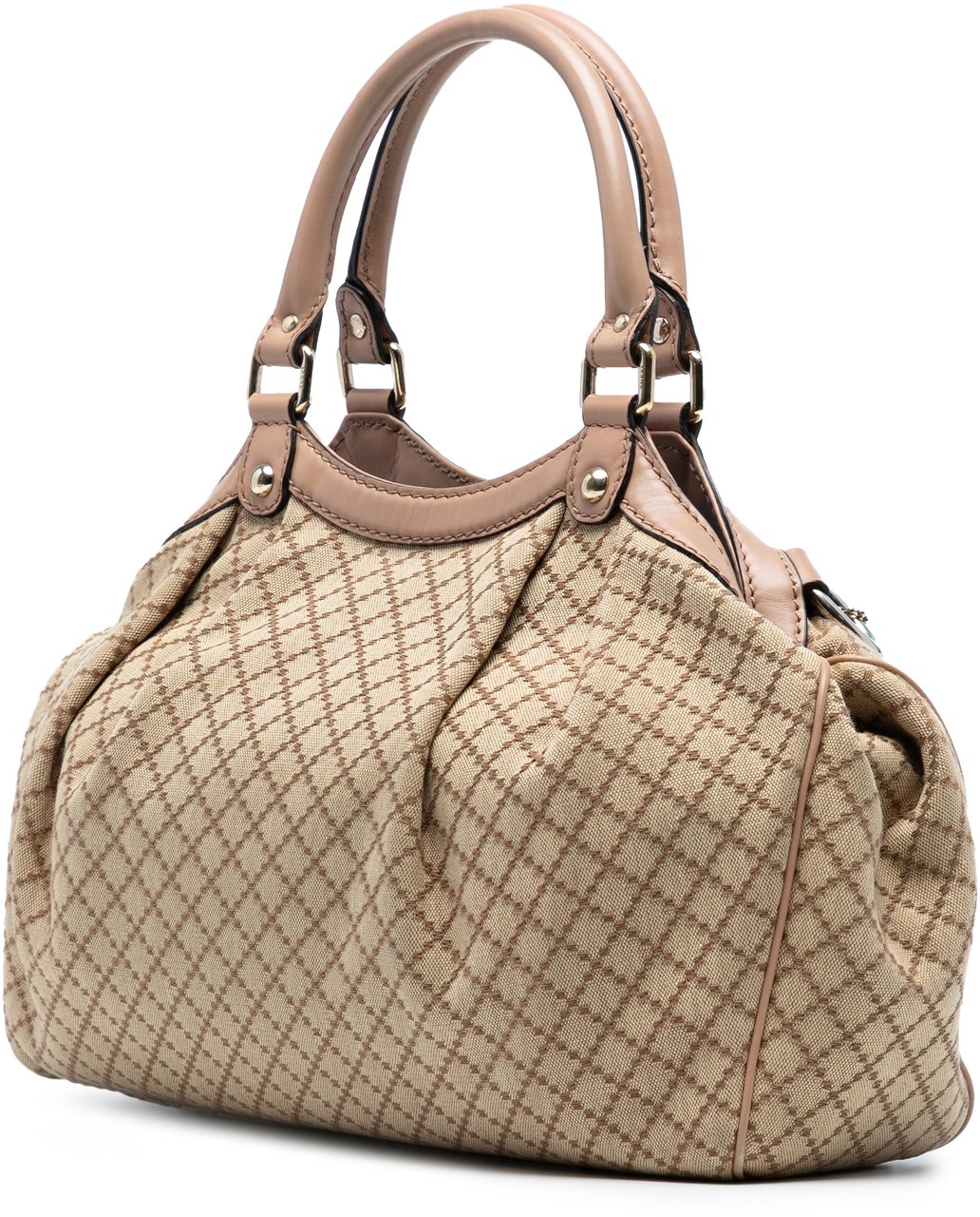 Gucci Medium Diamante Canvas Sukey Tote Bruin